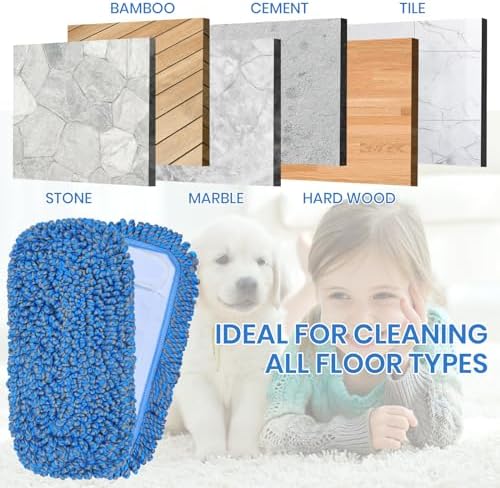 TrueYee 2 Pack Microfiber Mop Replacement Pads for Dry and Wet Cleaning