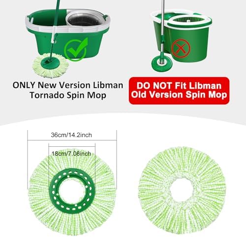Tornado Spin Mop Head Replacement for Libman Mop - Washable Reusable