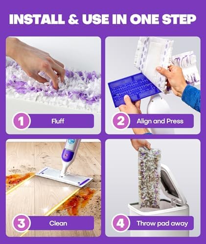 Domudy 5X Cleaning Power Mop Refills for Swiffer