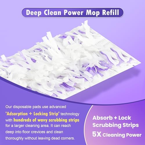Bisenkud 15 Count Power Mop Refills for Multi-Surface Cleaning