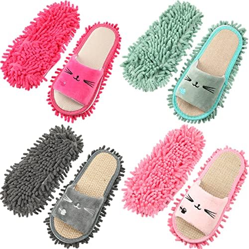 Wesiti 4 Pairs Microfiber Mop Slippers for Women 1