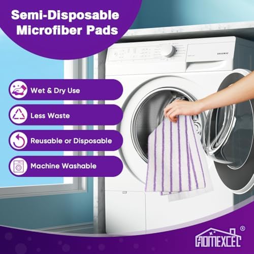 HOMEXCEL Microfiber Mop Pads 48 Count Swiffer Compatible