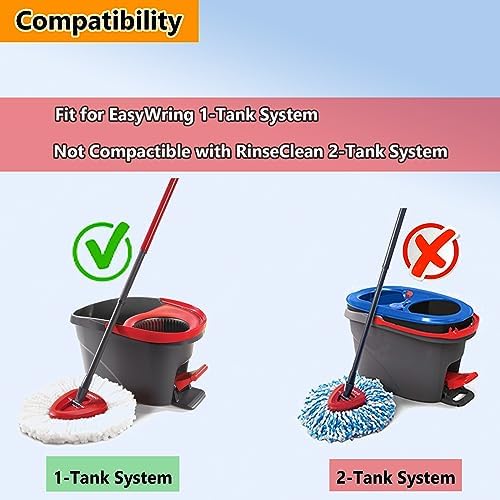 YEAZHEN 12-Pack Microfiber Spin Mop Replacement Heads