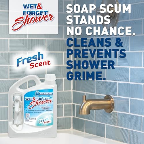 Wet Forget Shower Cleaner Spray 64 Oz No-Scrub Weekly Use