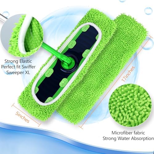 Yicotira Reusable Microfiber Mop Pads 2 Pack
