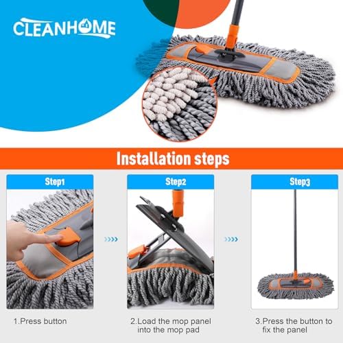 CLEANHOME Microfiber Mop Replacement Pads 3 Packs for Hardwood Tile Floors
