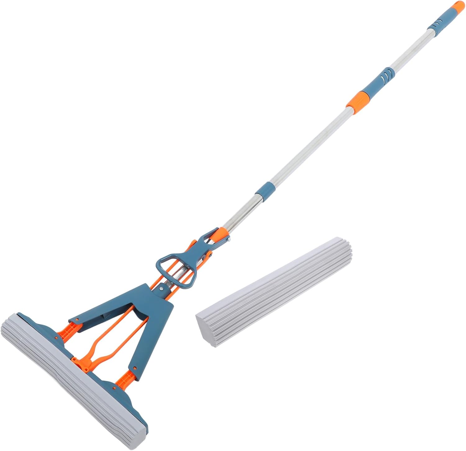 Ipetboom Reusable Sponge Mop with Long Handle