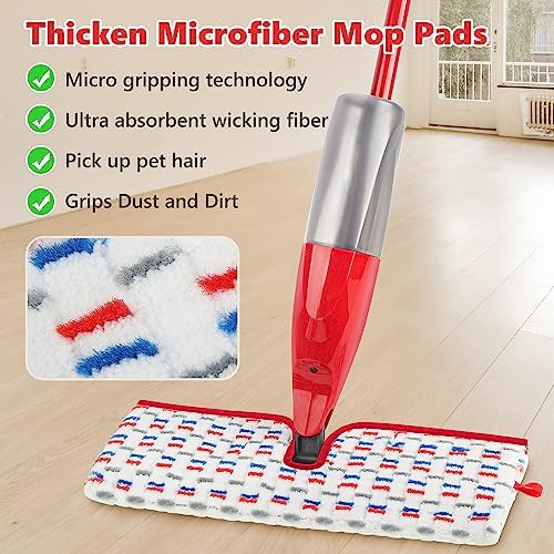 ILAVCOOL Microfiber Mop Pads 3 Pack - Reusable Wet Dry Dual-Sided