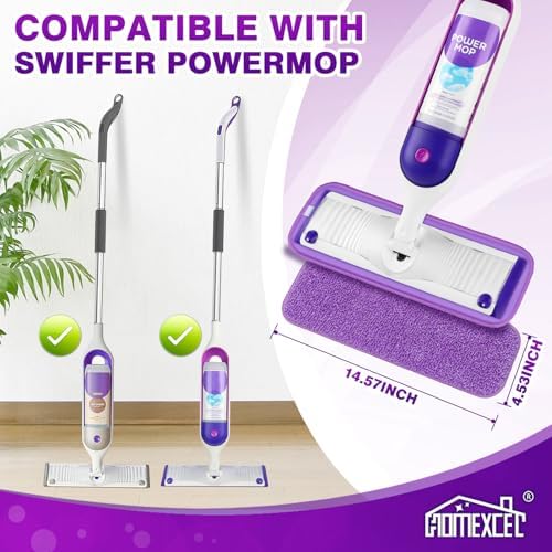 HOMEXCEL Reusable Microfiber Mop Pads for Swiffer PowerMop