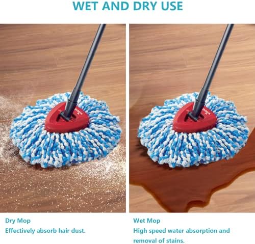 HANZENMA Spin Mop Replacement Head 4 Pack
