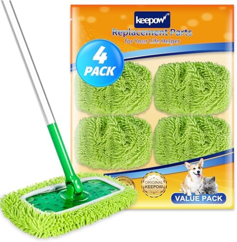 KEEPOW Reusable Mop Pads 4 Pack for Swiffer Sweeper