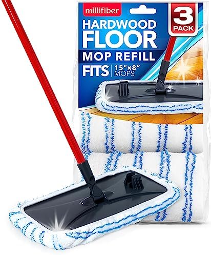 Millifiber Microfiber Mop Refills 15x8 Inches 3-Pack