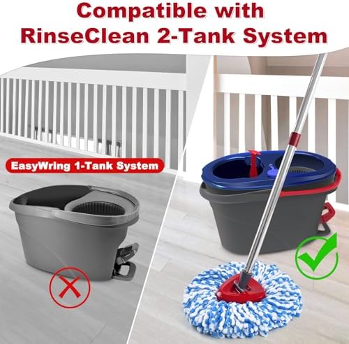 Aiyiried Spin Mop Handle and Replacement Heads Combo Set