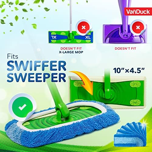 VanDuck Reusable Pet Mop Pads 4-Pack - Heavy Duty for Swiffer Sweeper