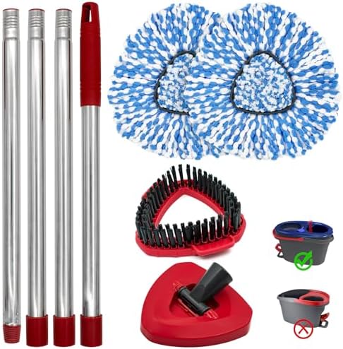 Aiyiried Spin Mop Handle and Replacement Heads Combo Set