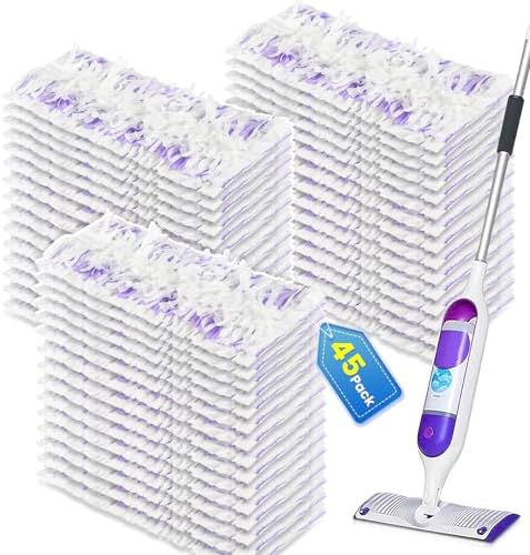 Bisenkud Cleaning Pads for Swiffer Power Mop Refills 45 Pack