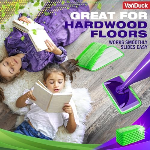 VanDuck Reusable Mop Pads 4 Pack - Microfiber WetJet Refill