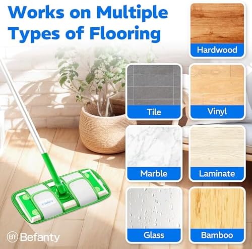 Befanty 4 Pack Reusable Microfiber Mop Pads - 10 to 12