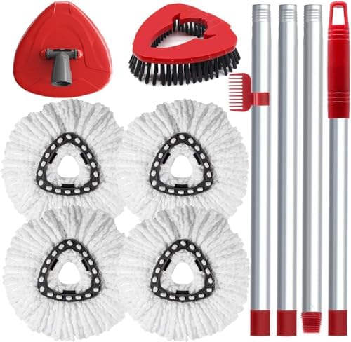 4 Spin Mop Heads Refill for Cedar EasyWring 1-Tank System