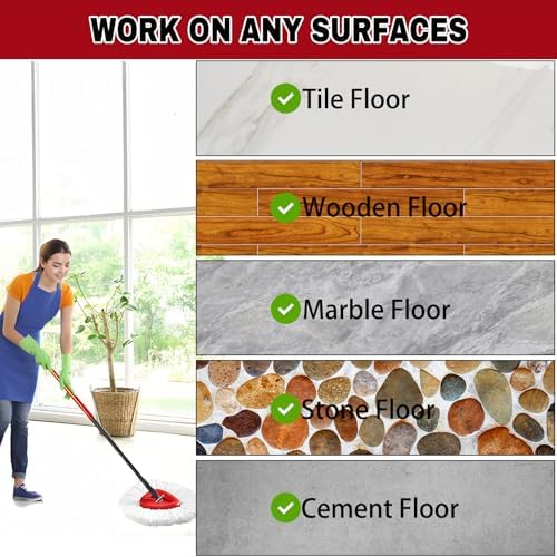 SUOSEC Spin Mop Replacement Heads 2 Pack
