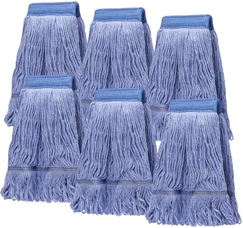 Pack of 6 Heavy Duty Blue String Mop Refill Heads