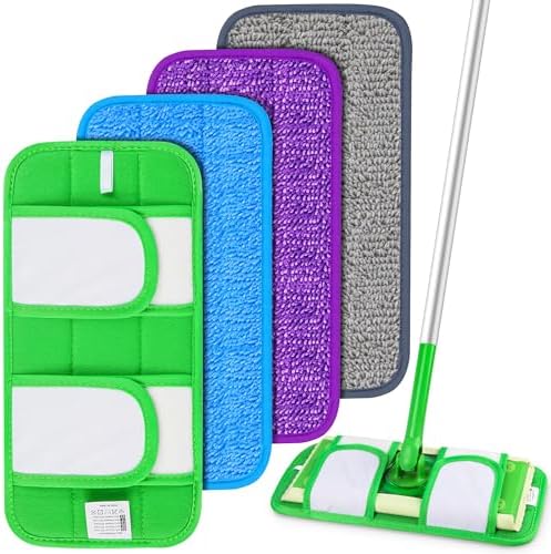 UMAYCOOL Micro Fiber Mop Pads 4 Pack for Swiffer Sweeper