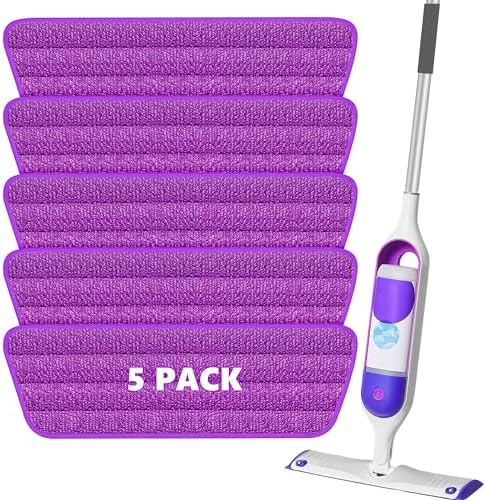 TRAV-ROUND Reusable Mop Pads 5 Pack Purple 153 x 51 inch