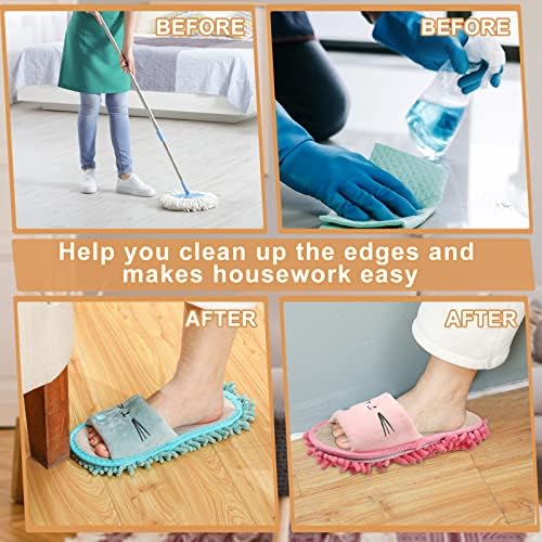 Wesiti 4 Pairs Microfiber Mop Slippers for Women 1