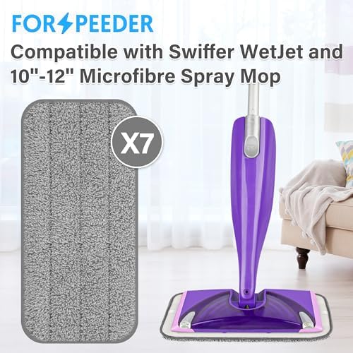 FORSPEEDER 7 Pack Reusable Mop Pads for Swiffer WetJet