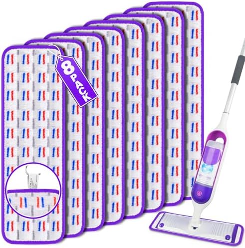 8 Pack Reusable Mop Pads for Swiffer PowerMop 1