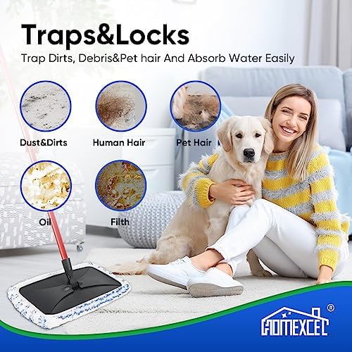 HOMEXCEL Reusable Microfiber Mop Pads 2 Pack