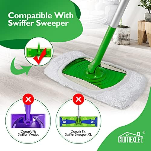 HOMEXCEL Reusable Microfiber Mop Pads Pack of 4