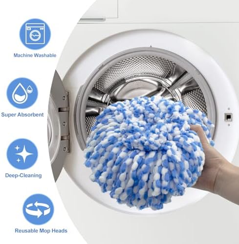 DLAIMI 3 Pack Mop Heads for RinseClean 2-Tank System
