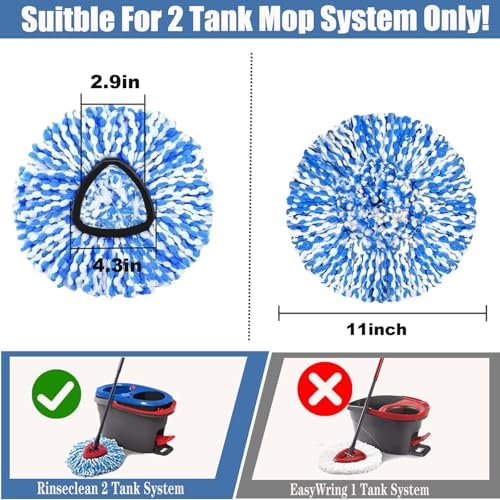 FOOKCIAN 4-Pack Spin Mop Replacement Head