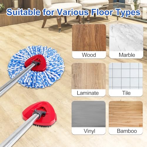 GFRED Spin Mop Refill Scrub Brush Replacement Heads for O Cedar RinseClean
