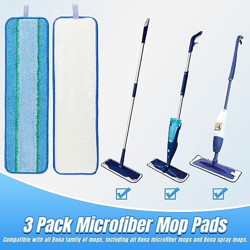 3 Pack Deep Cleaning Pads for Bona Mop Replacement