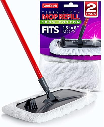 VanDuck 100 Cotton Terry Cloth Mop Refills 2 Pack
