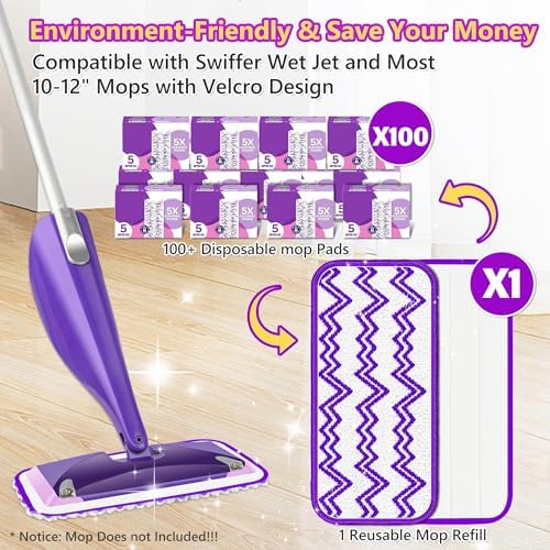 ILAVCLEAN Reusable Mop Pads 6 Pack for Swiffer Wet Jet