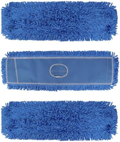 24 Inch Microfiber Dust Mop Head Replacement 3 Pack Blue