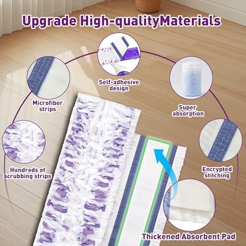Funtin 40-Pack Disposable Mop Pads for Swiffer Power Mop