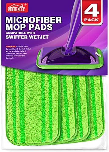 HOMEXCEL Microfiber Mop Pads Refill Pack of 4