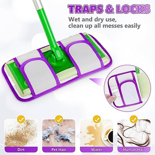 UMAYCOOL Micro Fiber Mop Pads 4 Pack for Swiffer Sweeper