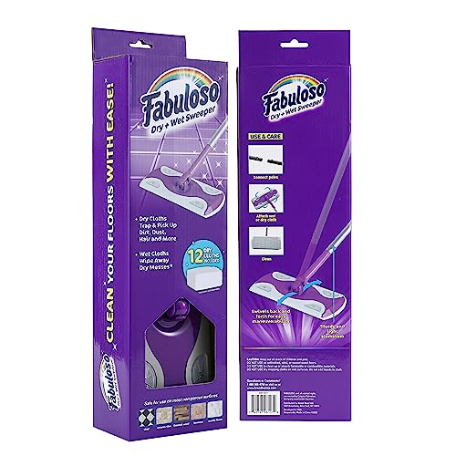 Fabuloso Dry and Wet Sweeper with 12 Dry Cloths