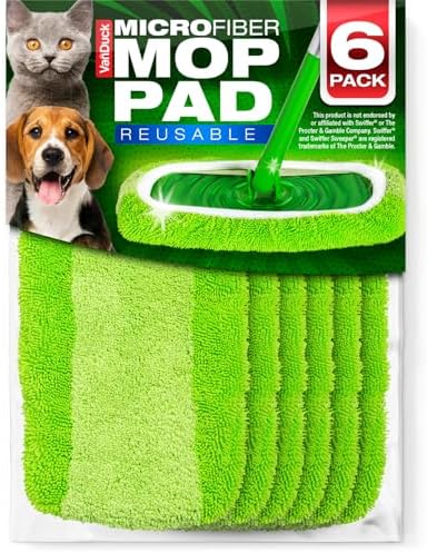 VanDuck Reusable Mop Pads 6-Pack for Swiffer Sweeper