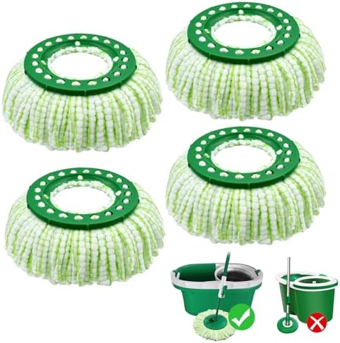 GFRED Tornado Spin Mop Head Refill 4 Pack Green White
