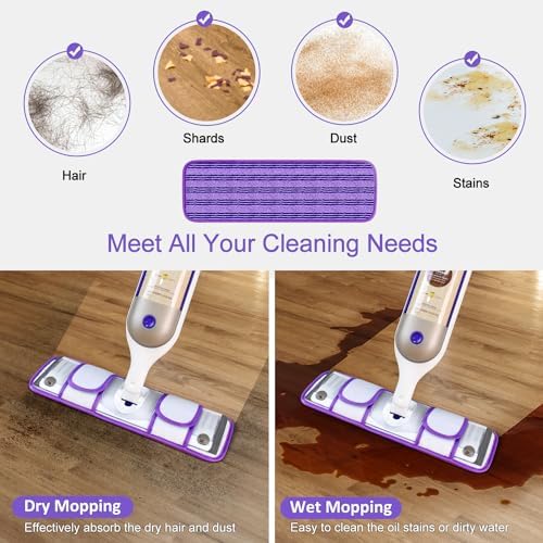 4 Pack Reusable Swiffer PowerMop Pads with Cationic Material 1