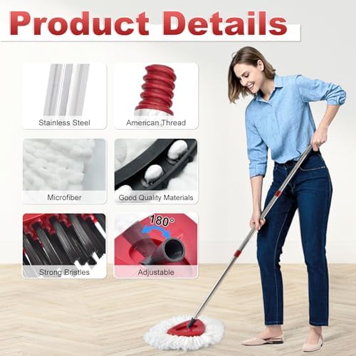 DLAIMI Spin Mop Replacement Set for Ocedar EasyWring 1-Tank System