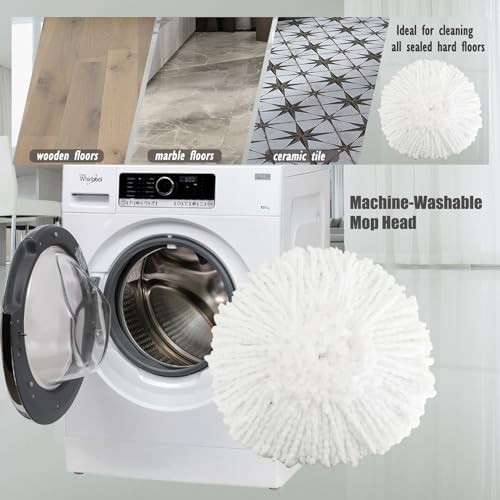 4 Pack Microfiber Spin Mop Refill Heads for Hard Floors