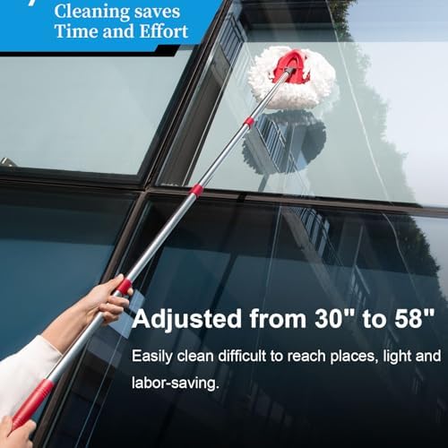 Generic Mop Handle Replacement 4 Section Red 30 to 58 1