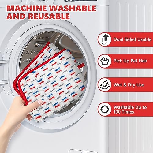 ILAVCOOL Microfiber Mop Pads 3 Pack - Reusable Wet Dry Dual-Sided
